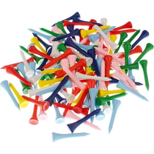 KOFULL 42/54MM 100Pcs Colored Wood Golf Tees Supplies Accessories