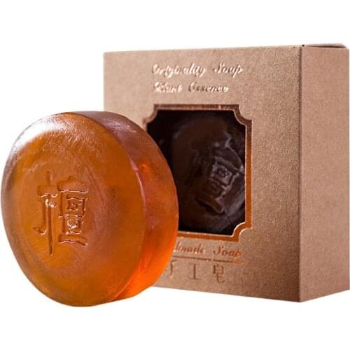 100g New Natural Sandalwood Essential Oil Soap Effective Herb Promote Sleep Essential Oil Facial Oil Control Cleansing Soap