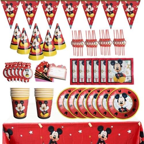 103pcs Mickey Mouse Party Supplies For Boys Party Accessories Birthday Decorations Party Pack Birthday Party Favors