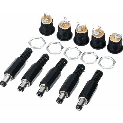 20 pcs 12V 3A Plastic Male Plugs + Female Socket Panel Mount Jack DC Power Connector Electrical Supplies