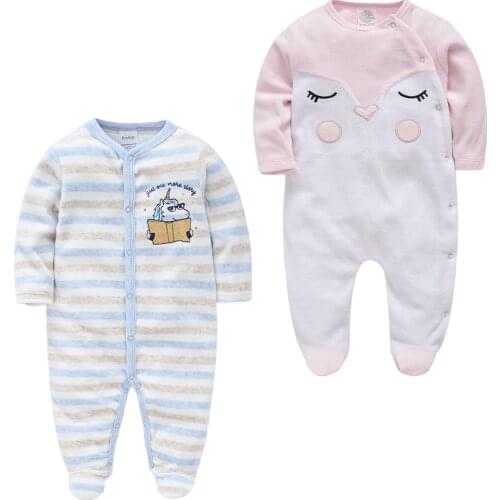 2021 Christmas Baby Girls Pyjamas Newborn Baby Girls Sleepsuit Cartoon Warm Winter Infant Pajamas Toddler Pijamas De Bebe