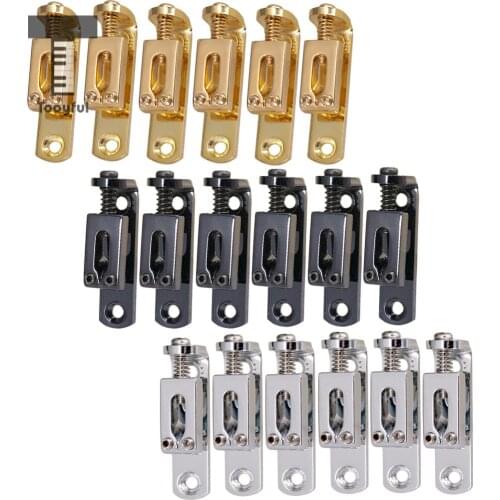 Tooyful 6Pieces Individual Single Bridge Saddles for 6 String Electric Guitar Silver