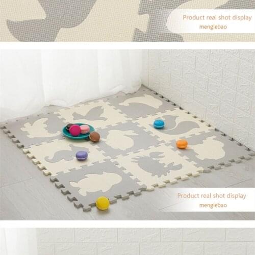 9pcs Baby Crawling Play Mats Puzzle Game Floor Pad EVA Non-slip Cushioning Anti-fall Parent-child Interaction Safe Healthy Toys