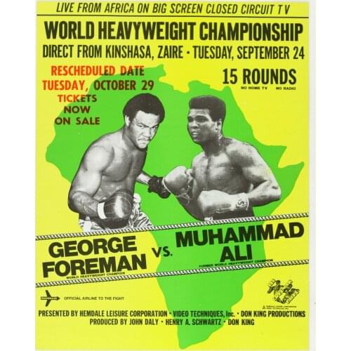 ALI v GEORGE FOREMAN Art Silk Poster Print 24x36inch