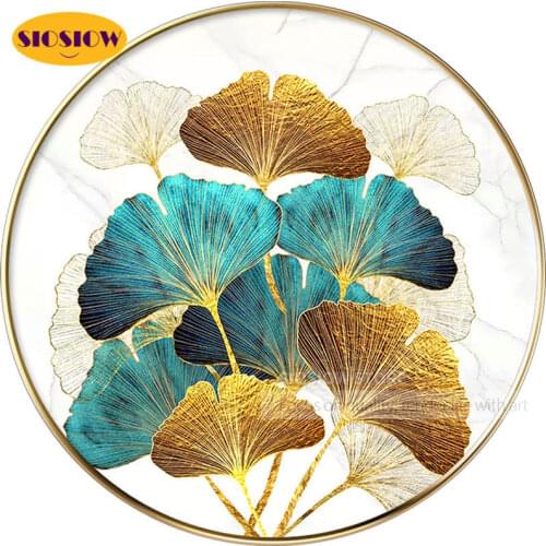 New Chinese Style 5D DIY Diamond Painting Ginkgo Biloba Leaf Full drill round Set Daimond Embroidery Cross Stitch Kit Decor Home
