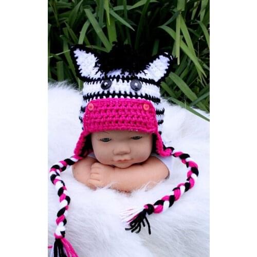 Free shipping, Crochet Zebra baby Hat, Zebra Crochet Hat, Newborn Zebra Hat, Baby Zebra Hat 100% cotton NB-6years