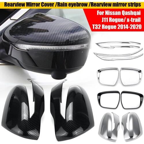 Rearview Mirror Cover / Rain eyebrow / Rearview mirror strips For Nissan Qashqai J11 Rogue / X-Trail T32 Rogue 2014 2015-2020
