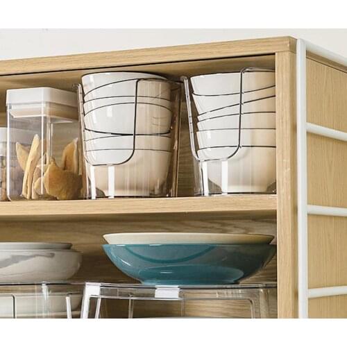 Smooth Edge Cylinder Two Side Handle Dish Tray PET Saving Space Plates Holder Kitchen Tools 2021 New Convenient Use Dish Tray