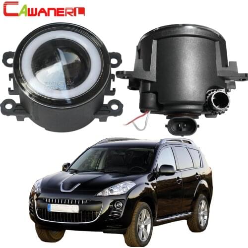 Cawanerl For Peugeot 4007 GP_ 2007-2013 Car 30W COB LED Fog Light Angel Eye Daytime Running Lamp DRL 3000LM 12V Styling 2 Pieces