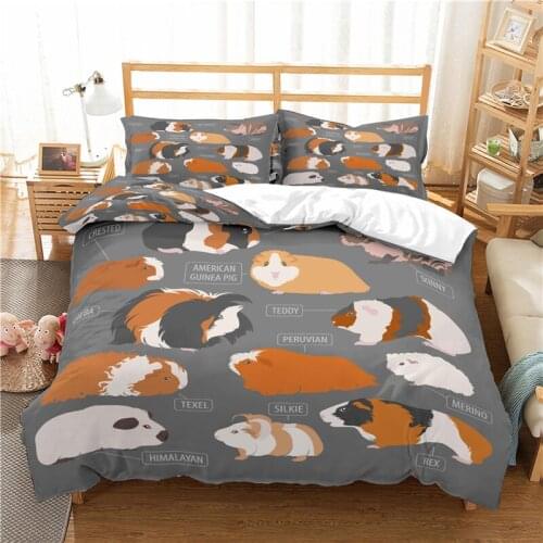 Home Textile Luxury 3D Hamster Print 2/3Pcs Comfortable Duvet Cover PillowCase Bedding Sets Queen and King EU/US/AU Size