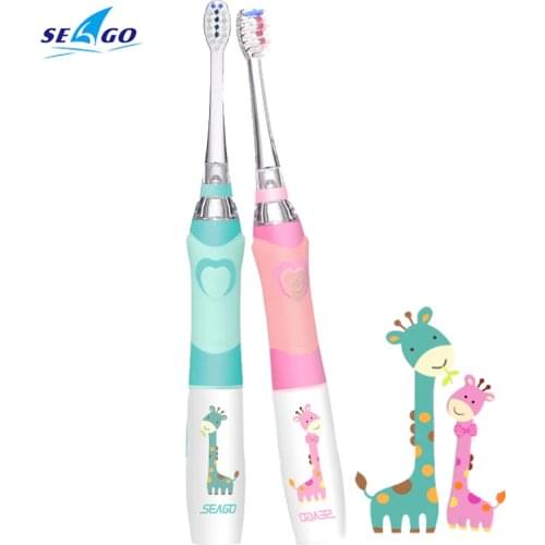 SEAGO Electric Toothbrush for Kid Sonic Vibrate Waterproof Colorful LED Lighting Soft Bristle Tooth Brush Child Teeth Oral Care