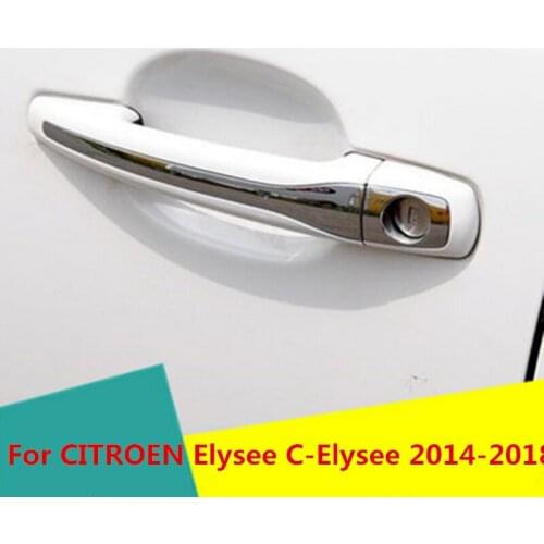 Car shape outside door handle cover door bowl frame trim sticker accessories door bowl For CITROEN Elysee C-Elysee 2014-2018