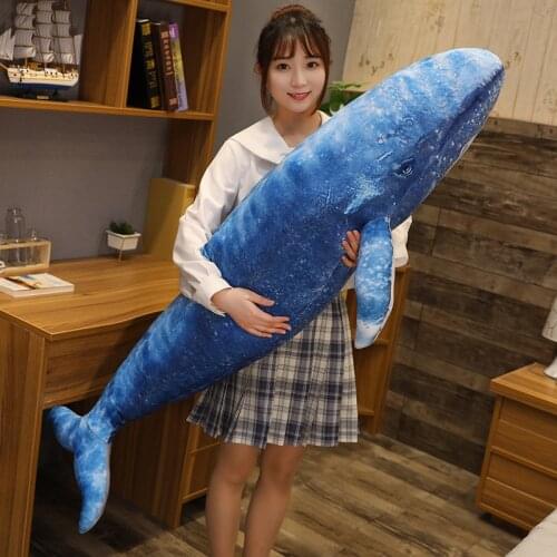 55-130cm Giant Dream Whale & Shark Plush Toy Stuffed Blue Whale Doll Soft Plush Pillow Cute Sofa Cushion Lovely Gifts for Kids