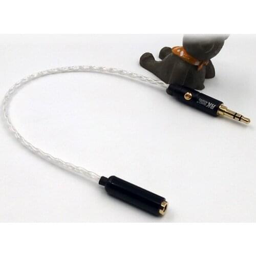 Pure silver 4 share handmade Computer headphone extension cable Enthusiast 3.5mm male to female Lossless audio cable