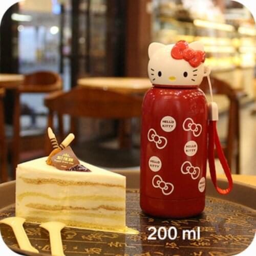 Katty KT Cat Vacuum Cup Stainless Steel Portable Hot Water Bottle Leak Proof Lovely Cartoon Ma'am Student Children Cup Bottle