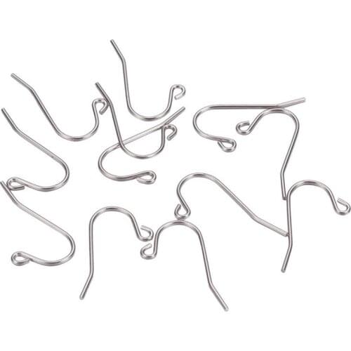 50pcs 21x11x0.7mm Earring Hooks Stainless Steel Jewelry Findings Accessories Pinch Ear Wire Hooks Women DIY Handmade F60