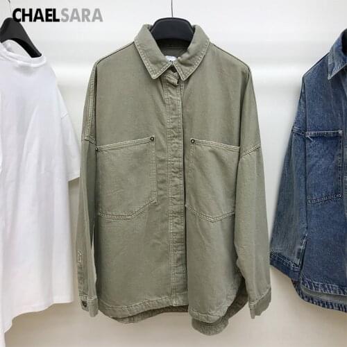 New Spring Autumn Women Fashion Casual Denim Jacket Coat Female Vintage Long Sleeve Jean Outerwear Chic Tops