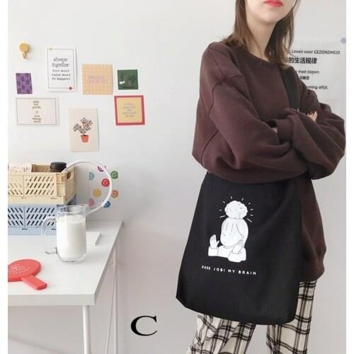 Fashion Large Capacity Crossbody Bags Kawaii Cartoon Print Japan Korea Shoulder Bags Straps Modify School Casual Bag For Women