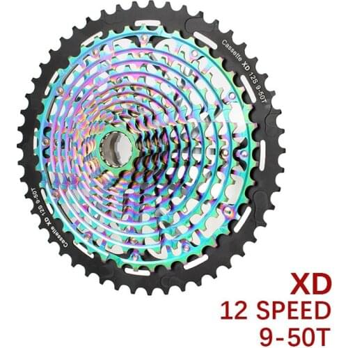 MTB XD 12S 9-50T Cassette Bicycle Freewheel Ultralight CNC Steel Colorful Mountain Bike 12 Speed Sprocket Free Wheel 374g