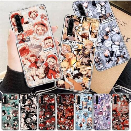 Genshin Impact Game Manga Soft Cover Phone Case For Huawei P30 P20 P10 P40 Mate 30 20 10 Pro Lite P Smart Z Plus + Customized Co