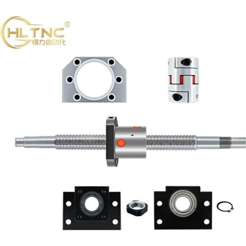 CNC Ballscrew Set : 25MM Ball screw SFU2505/SFU2510 End Machined + RM2505 2510 Ball Nut + BK20 BF20 End Support+ coupler 17x14mm