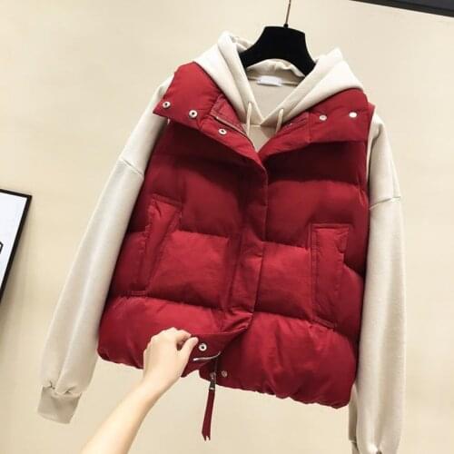 2021 new Winter Women Vest Coat Short Waistcoat Plus Size Sleeveless Outerwear Female Oversize Puffer Jacket Parka