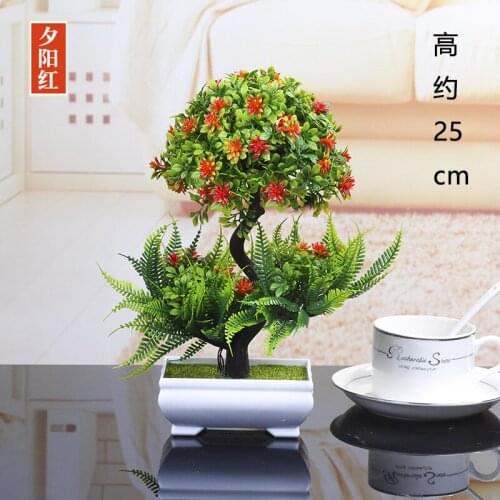 NEW Artificial Plants Bonsai Small Tree Pot Plants Fake Flowers Potted Ornaments for Home Decoration Hotel Garden Decor Colorful