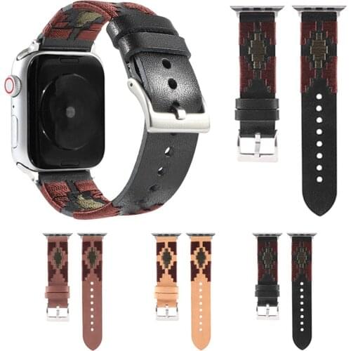 Weave Rope Leather Strap for Apple Watch 6 Band SE 5 40mm 44mm Bracelet Belt for iWatch Series 6 Straps 4 3 38mm 42mm Watchbands