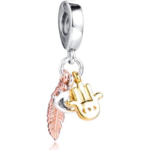 Hearts & Bees Dangle Charms for Bracelets Women 925 Sterling Silver Pendant Charms for Jewellry Making 2019 New Arrival