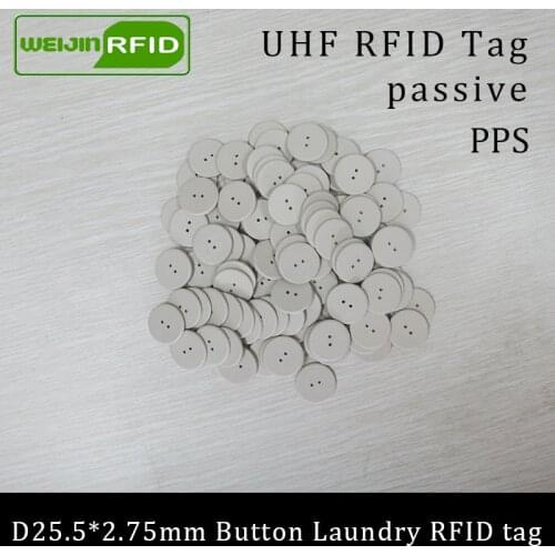 UHF RFID tag laundry PPS button Washable heat resisting 915m 868m 860-960M Alien Higgs3 EPC Gen2 6C smart card passive RFID tags