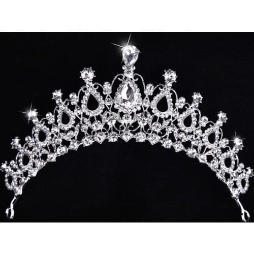 Luxury Bridal Crystal Tiara Crowns Princess Pageant Rhinestone Headband Wedding Hair Accessories Bride Headpiece Hair Jewelry