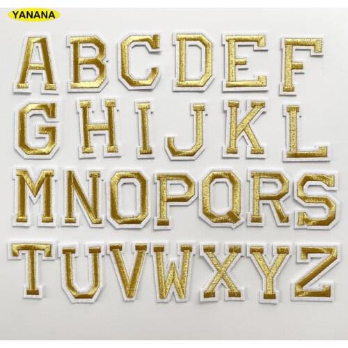 English Alphabet Letter Embroidered Iron On Patch For Clothing Badge Paste For Clothes Bag Pant DIY