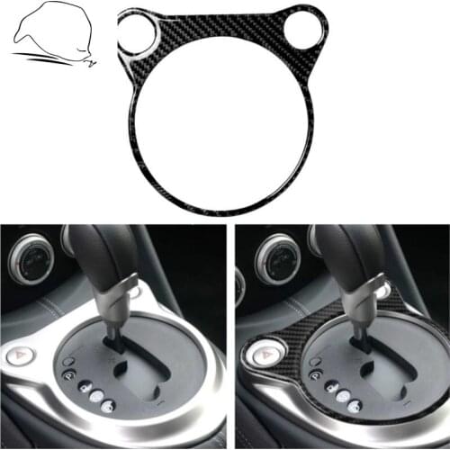 Automatic Transmission Buttom Frame Cover For Nissan 370Z Z34 2009-on Gear Box Frame Sticker Real Carbon Fiber Car Accessories