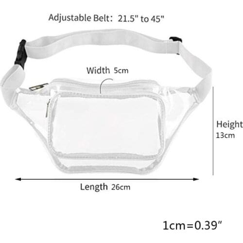 Y166 Women Transparent Waist Fanny Pack Belt Bag Travel Hip Bum Small Purse Chest Phone Pouch