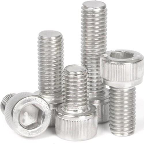 10pcs M6 DIN912 304 Stainless Steel Hexagon Socket Head Cap Screws Inner Hex Socket Bicycle Bolt Metric Thread Allen