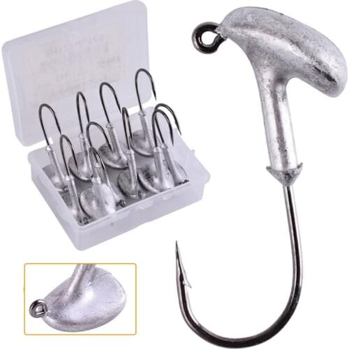 10PC Tumbler Head Hook Jig Bait 2.5g 3.5g 5g 7g 10g 12g 14g 18g Fishing Hooks For Soft Lure Fishing Tackle accessorie with box