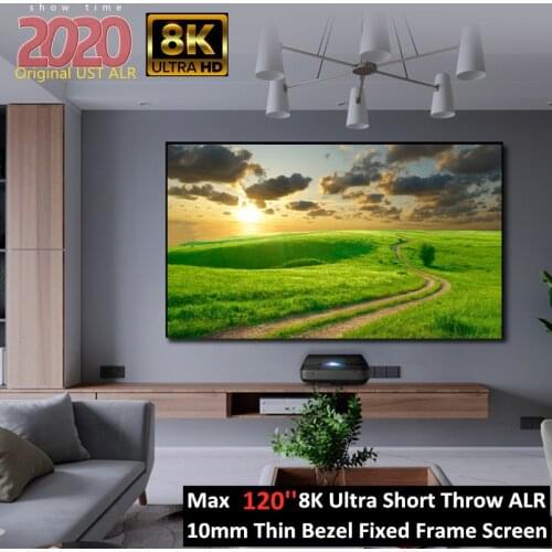 16:9, Ambient Light Rejecting Fixed Frame Edge Free Projection Projector Screen for UST projector