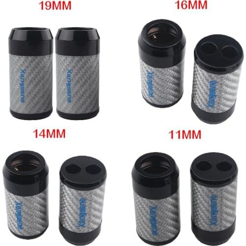 4pcs Hi-end Carbon Fiber Anti-interference Splitter HiFi Audio Speaker Cable 1 to 2 Point Splitter Ring