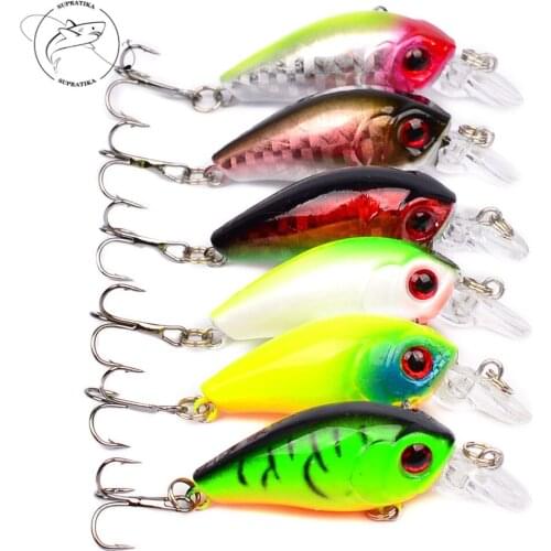 6pcs/lot 4g/45mm Mini Swimbait Hard Bait Crankbait Fishing Lures Crazy Wobbler Top-water Float Artificial Sea fishing Bait Pesca