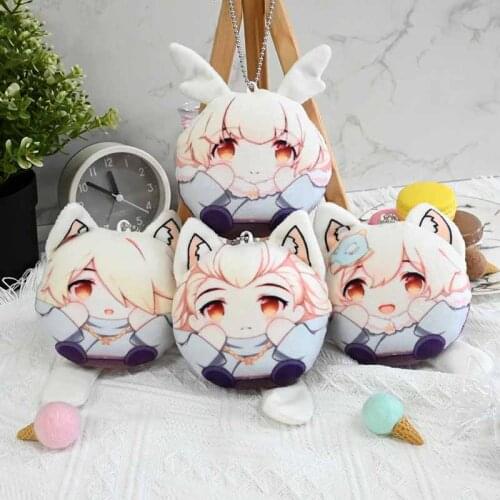 Anime Sky Children Of Light Guangyu Tarot White Birds Cute Plush Dango Doll Keychain Cosplay Cartoon Key rings Pendant Toys Gift