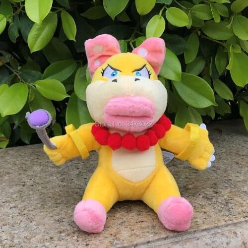 Free Shipping Super Bros Koopalings Wendy O. Koopa Plush Toy Bowser Son Stuffed Animal Doll 6"