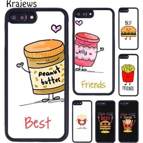Krajews BFF Best Friends Burger and Fries Food Phone Case For iPhone X XR XS 11 12 Pro MAX 5 6 7 8 Plus Samsung S7 S8 S9 S10