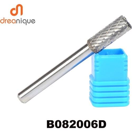 2pcs/lot B082006 cylinder with end cut 8*20mm carbide rotary burr file cutter grinding and abrasive tools milling bits