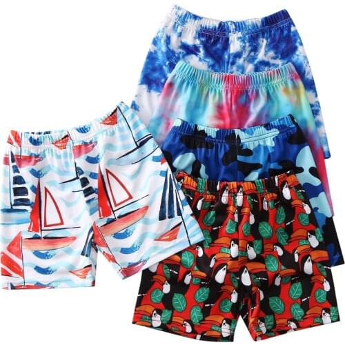 Toddler Infant Kids Boys Sailboat Dot Ink Printing Swimming Trunks Beach Shorts Surfing Hawaiian Style Beach Pants For Boys 1-5y