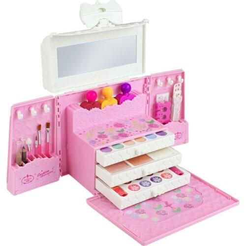 Children Makeup Toys Nail Polish Eyeshadow Lipsticks Kits Simulation Princess Cosplay Tool Girls Safe Water Soluble Cosmetics