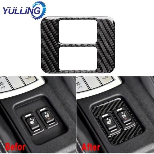 For Subaru BRZ Toyota 86 2013-2019 Car Modification Carbon Fiber Seat Heating Button Car Stickers and Decals TRD STI Trim Cover