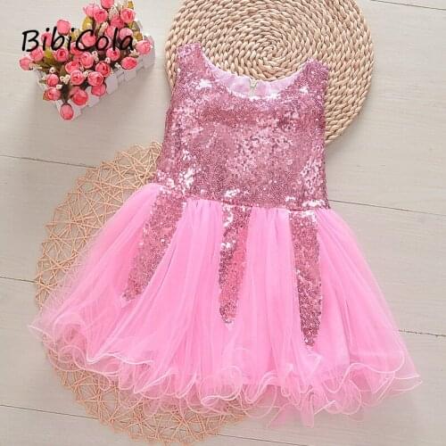 Girls summer dress kids fashion sleeveless dress children birthday party dresses clothing for baby girls cute mesh dress 2-7T