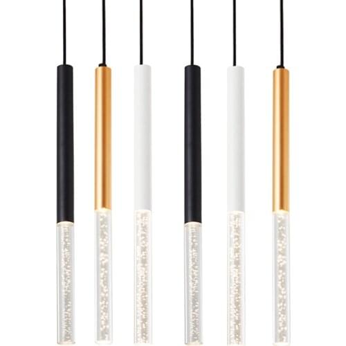 Modern long tube dimmable LED chandelier home kitchen island dining room living room bar cafe background light