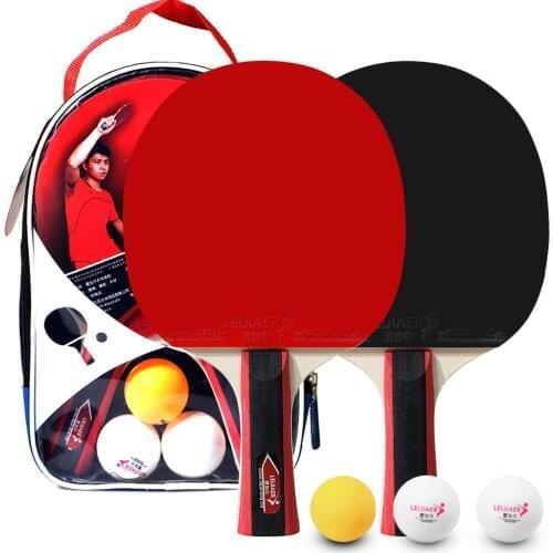 Table Tennis 2 Player Set 2 Table Tennis Bats Rackets and 3 Ping Pong Balls with Cover Bag Outdoor Activity