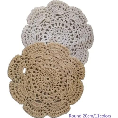 Modern Handmade Round Lace cotton table place mat bar beer pad Cloth crochet placemat cup mug tea drink coaster doily kitchen